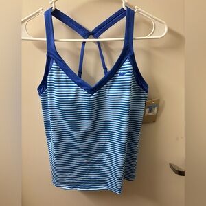 Nike Swim NWT Blue Stripe Swim Top
